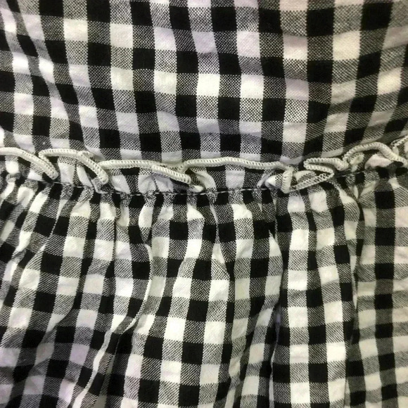 Crown & Ivy one shoulder top – peplum waist black & white gingham prime- size 14 - Picture 5 of 8